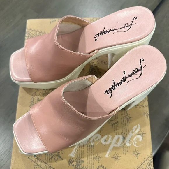 FREE PEOPLE 'Zoe' Platform Slide Sandal in Pink Size 9/40 - Picture 4 of 8